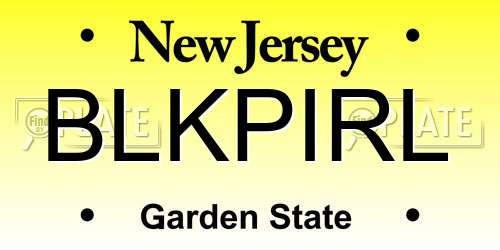 BLKPIRL New Jersey License Plate