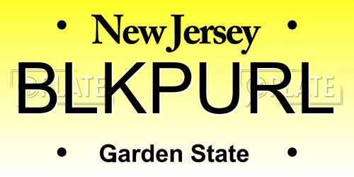 BLKPURL New Jersey License Plate