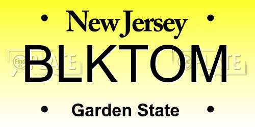 BLKTOM New Jersey License Plate