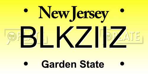 BLKZIIZ New Jersey License Plate