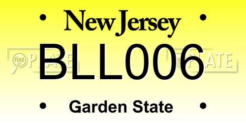 BLL006 New Jersey License Plate