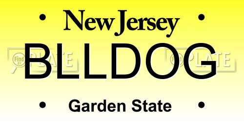 BLLDOG New Jersey License Plate