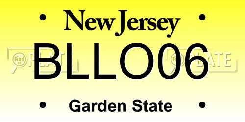 BLLO06 New Jersey License Plate