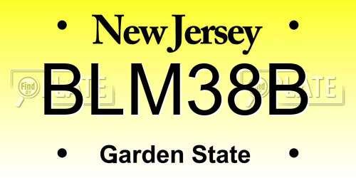 BLM38B New Jersey License Plate