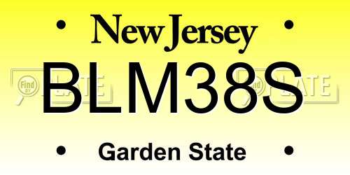 BLM38S New Jersey License Plate