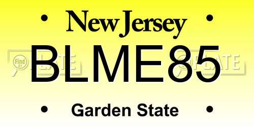 BLME85 New Jersey License Plate