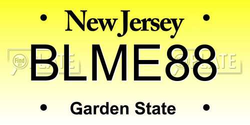 BLME88 New Jersey License Plate