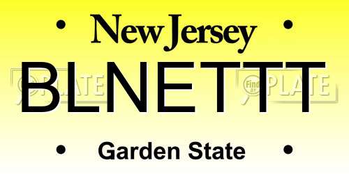 BLNETTT New Jersey License Plate