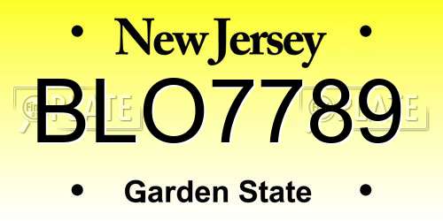BLO7789 New Jersey License Plate