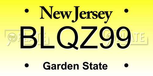 BLQZ99 New Jersey License Plate
