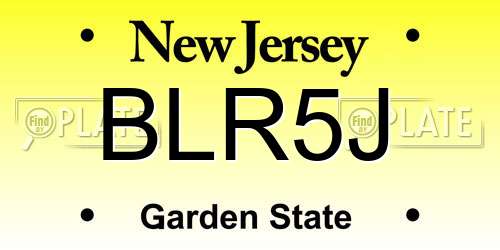 BLR5J New Jersey License Plate