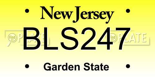 BLS247 New Jersey License Plate