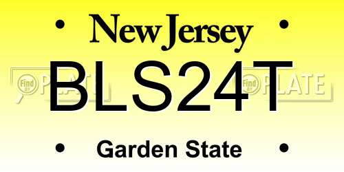 BLS24T New Jersey License Plate