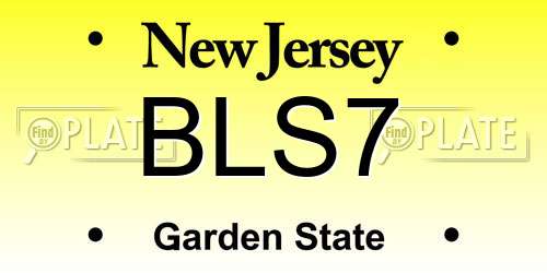 BLS7 New Jersey License Plate