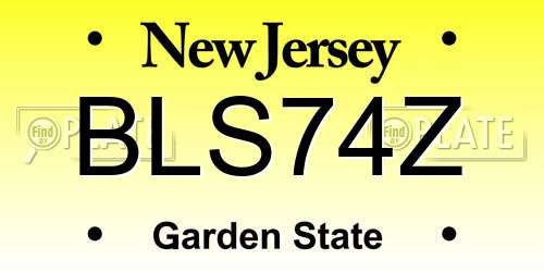 BLS74Z New Jersey License Plate