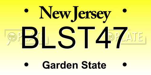 BLST47 New Jersey License Plate