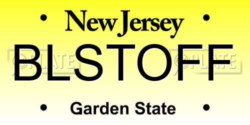 BLSTOFF New Jersey License Plate