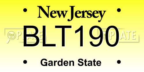 BLT190 New Jersey License Plate