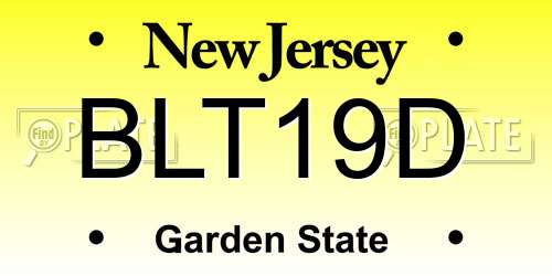 BLT19D New Jersey License Plate