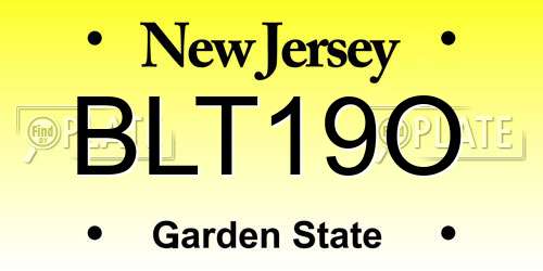 BLT19O New Jersey License Plate