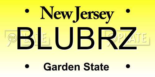 BLUBRZ New Jersey License Plate