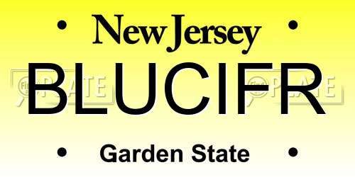 BLUCIFR New Jersey License Plate