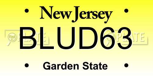BLUD63 New Jersey License Plate
