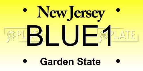 BLUE1 New Jersey License Plate