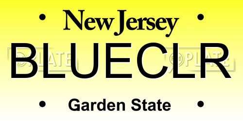 BLUECLR New Jersey License Plate