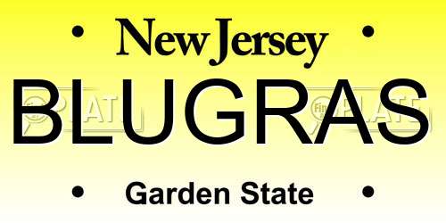 BLUGRAS New Jersey License Plate