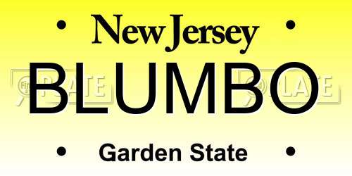 BLUMBO New Jersey License Plate