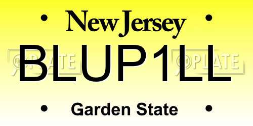 BLUP1LL New Jersey License Plate
