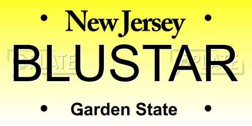 BLUSTAR New Jersey License Plate