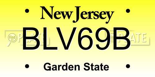 BLV69B New Jersey License Plate