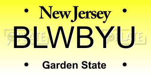 BLWBYU New Jersey License Plate