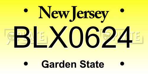 BLX0624 New Jersey License Plate