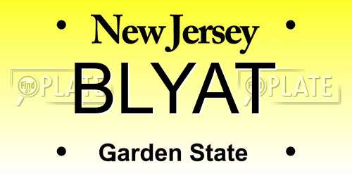 BLYAT New Jersey License Plate
