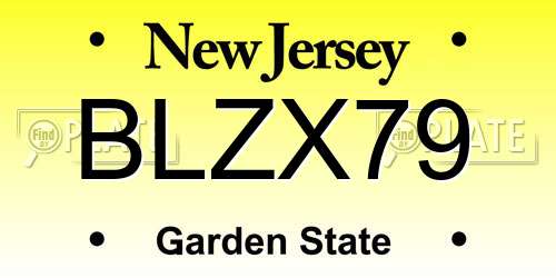 BLZX79 New Jersey License Plate