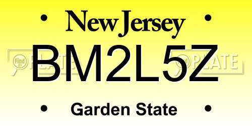 BM2L5Z New Jersey License Plate