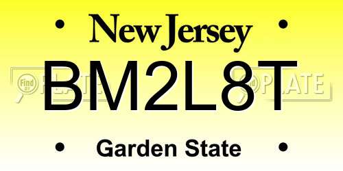 BM2L8T New Jersey License Plate