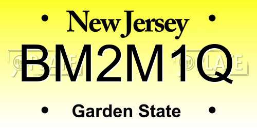 BM2M1Q New Jersey License Plate