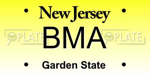 BMA New Jersey License Plate