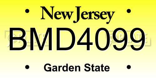 BMD4099 New Jersey License Plate