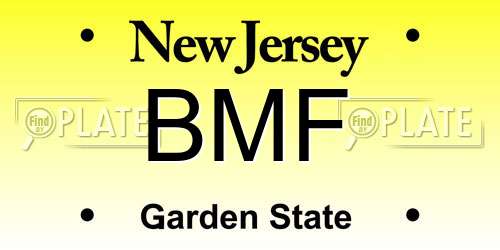 BMF New Jersey License Plate