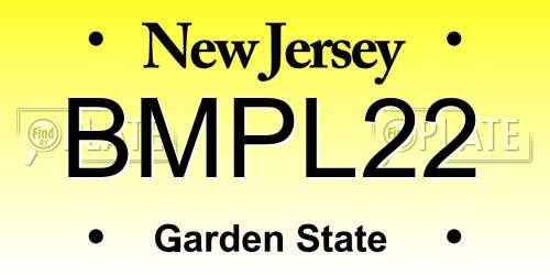 BMPL22 New Jersey License Plate