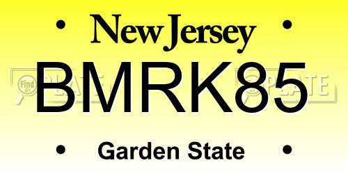 BMRK85 New Jersey License Plate