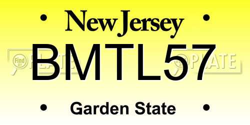 BMTL57 New Jersey License Plate