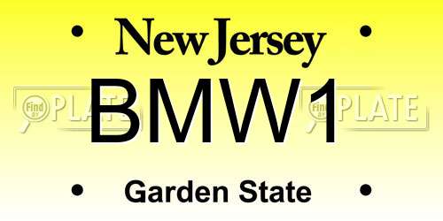 BMW1 New Jersey License Plate