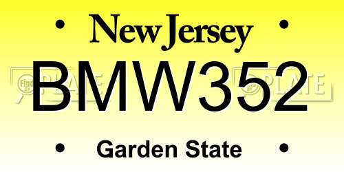 BMW352 New Jersey License Plate