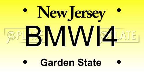 BMWI4 New Jersey License Plate